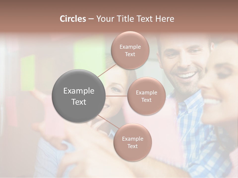 A Man And Woman Are Looking At Sticky Notes PowerPoint Template