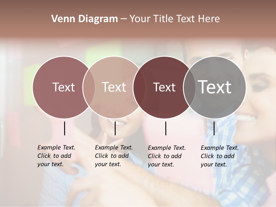A Man And Woman Are Looking At Sticky Notes PowerPoint Template