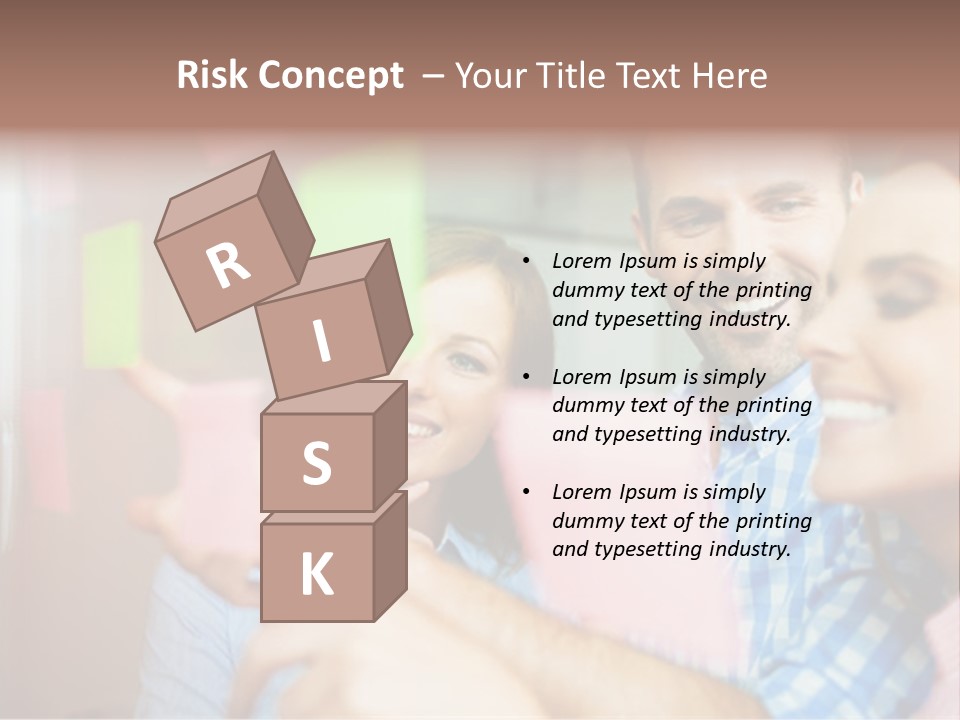 A Man And Woman Are Looking At Sticky Notes PowerPoint Template