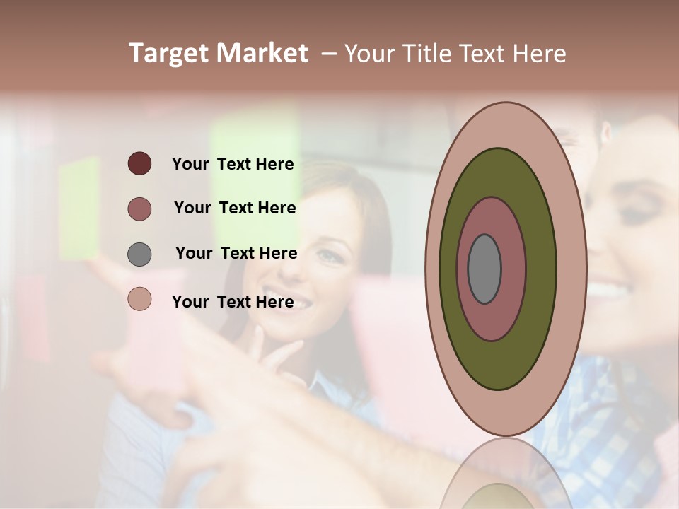 A Man And Woman Are Looking At Sticky Notes PowerPoint Template