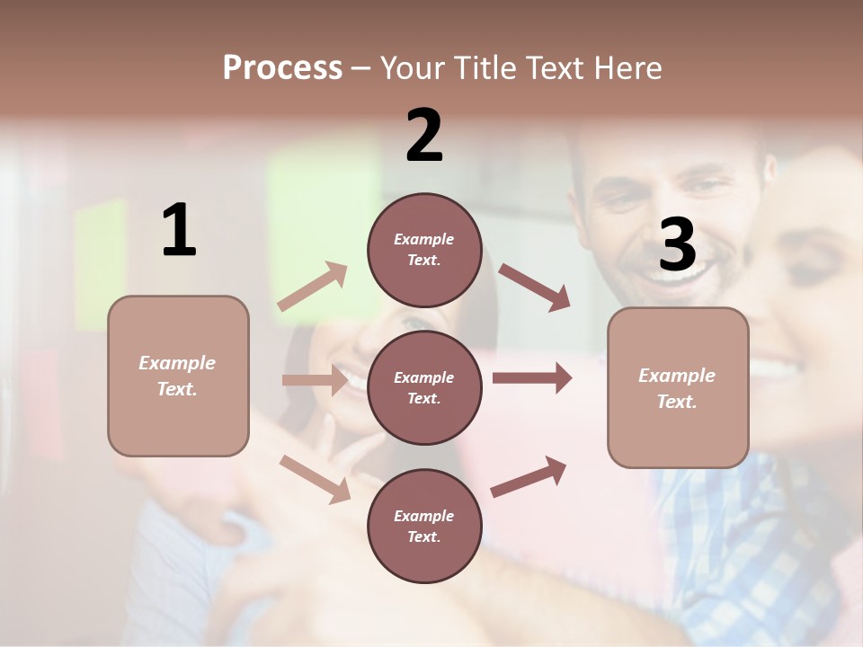 A Man And Woman Are Looking At Sticky Notes PowerPoint Template