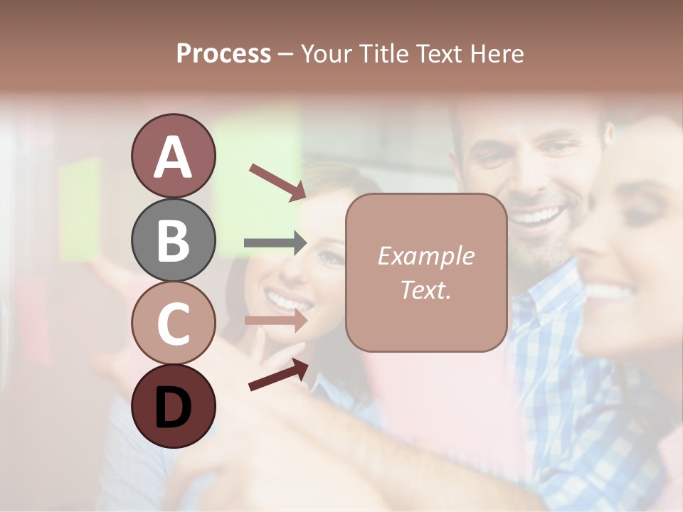A Man And Woman Are Looking At Sticky Notes PowerPoint Template