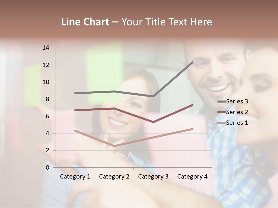 A Man And Woman Are Looking At Sticky Notes PowerPoint Template