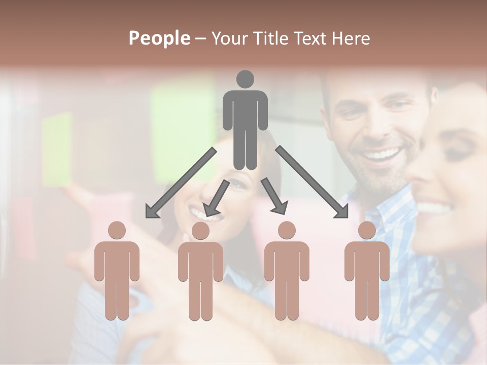 A Man And Woman Are Looking At Sticky Notes PowerPoint Template