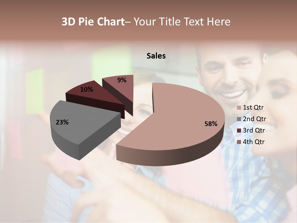 A Man And Woman Are Looking At Sticky Notes PowerPoint Template