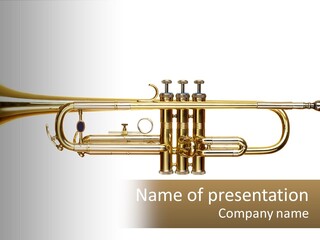 A Brass Trumpet With A White Background PowerPoint Template