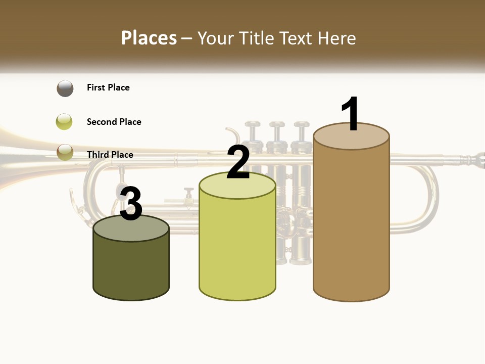 A Brass Trumpet With A White Background PowerPoint Template