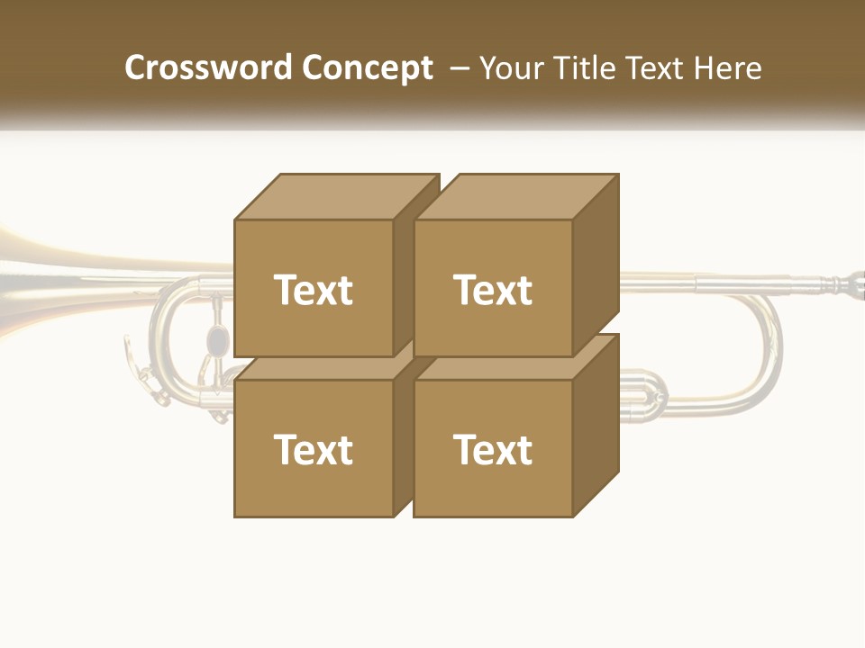 A Brass Trumpet With A White Background PowerPoint Template