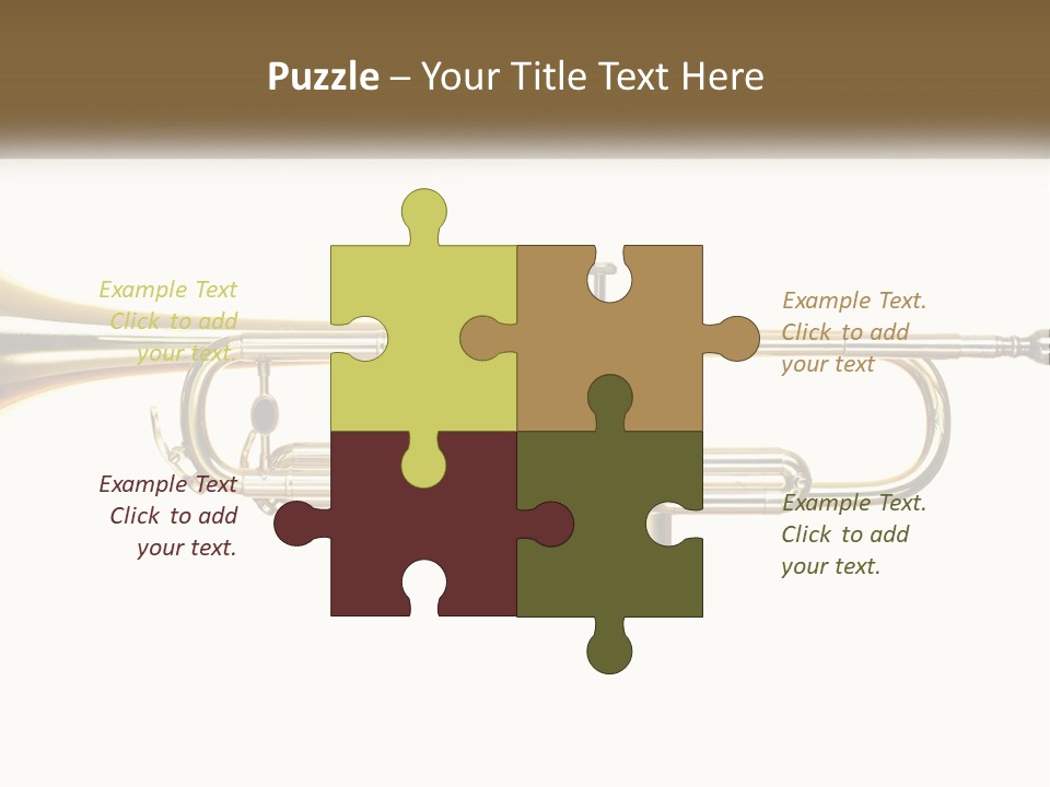 A Brass Trumpet With A White Background PowerPoint Template