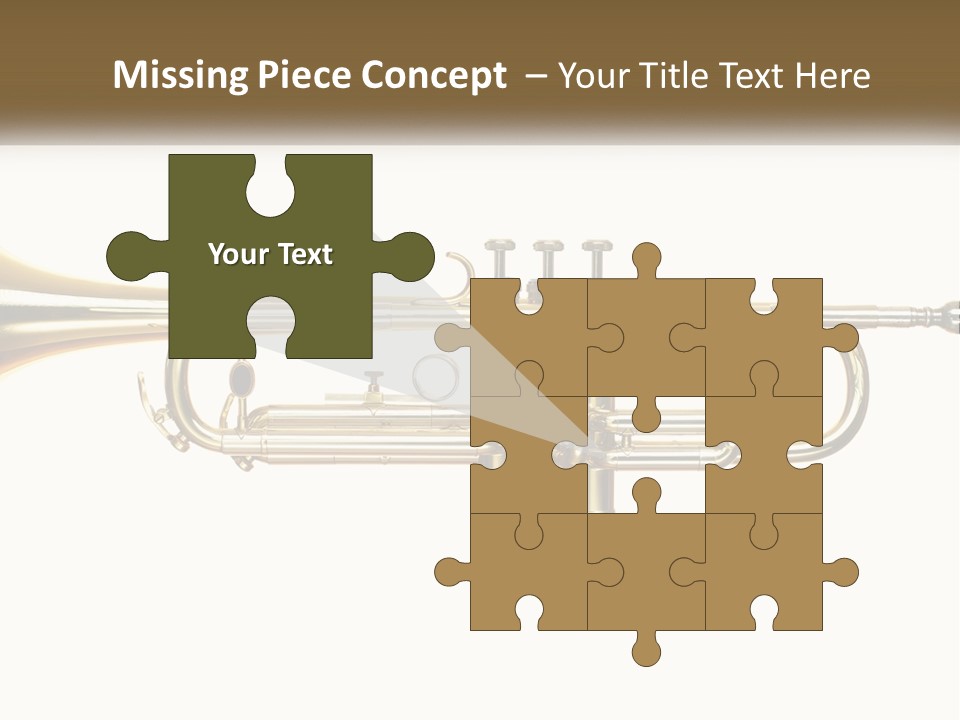 A Brass Trumpet With A White Background PowerPoint Template