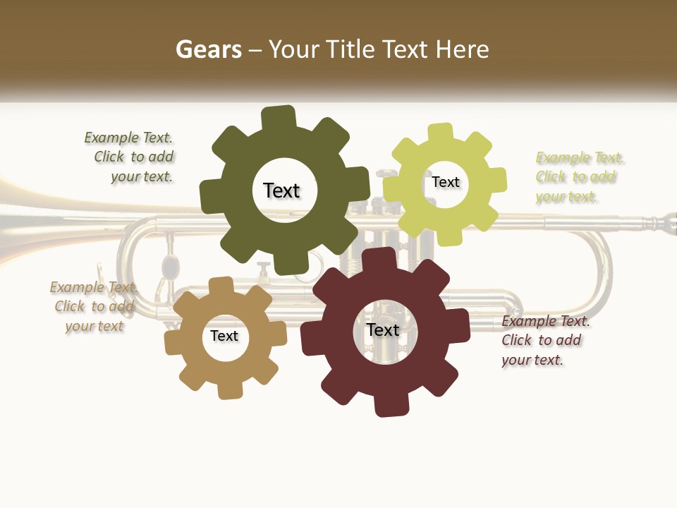 A Brass Trumpet With A White Background PowerPoint Template