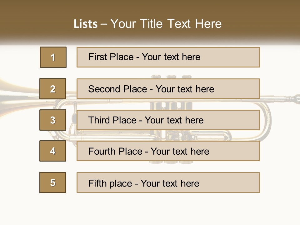 A Brass Trumpet With A White Background PowerPoint Template