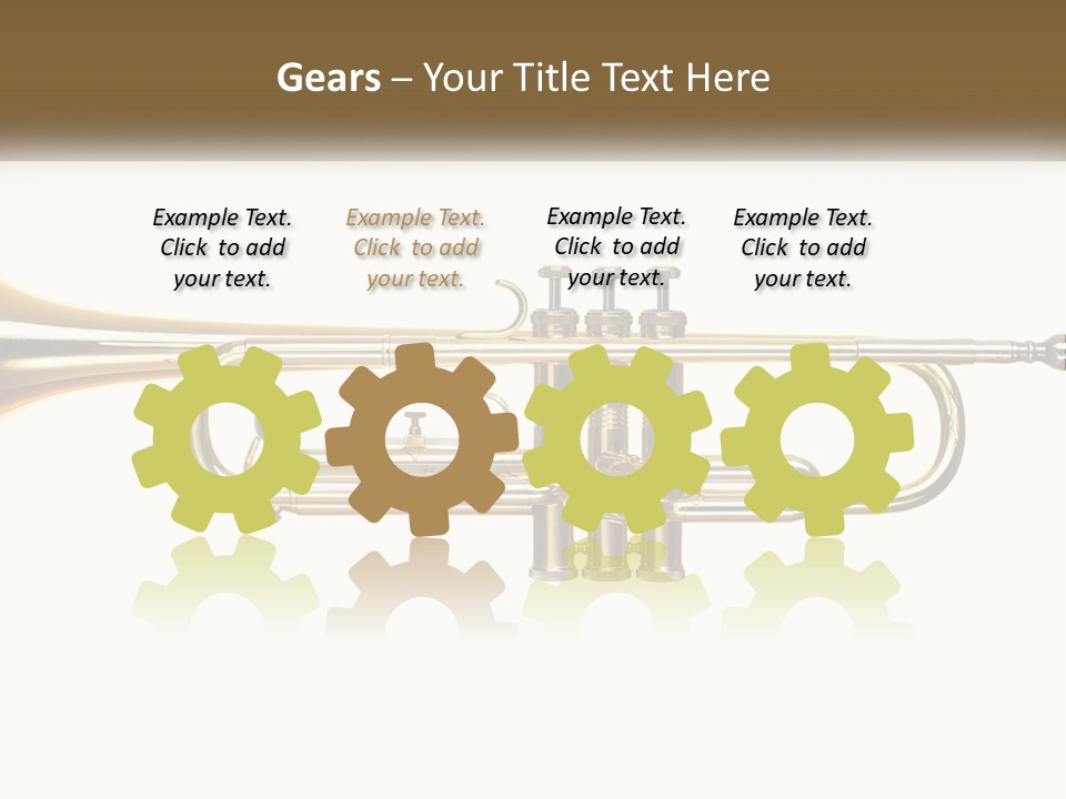 A Brass Trumpet With A White Background PowerPoint Template