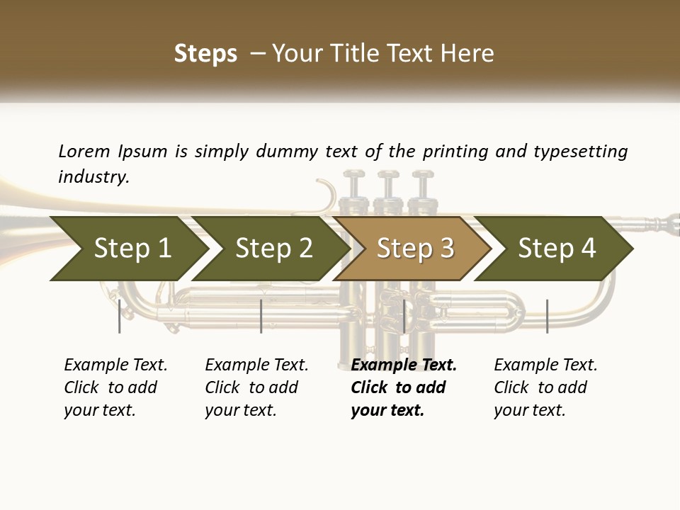A Brass Trumpet With A White Background PowerPoint Template