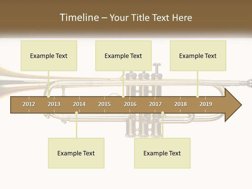 A Brass Trumpet With A White Background PowerPoint Template