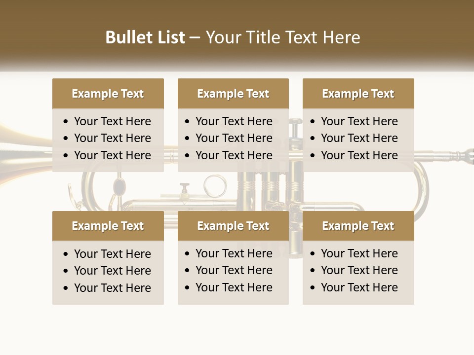 A Brass Trumpet With A White Background PowerPoint Template