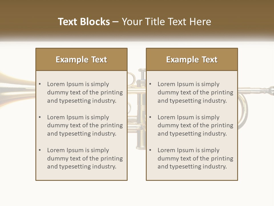 A Brass Trumpet With A White Background PowerPoint Template