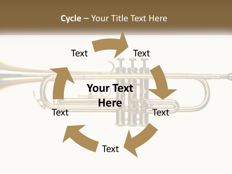 A Brass Trumpet With A White Background PowerPoint Template