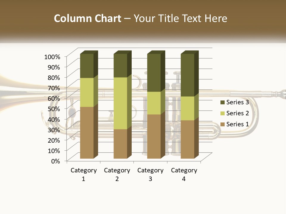 A Brass Trumpet With A White Background PowerPoint Template