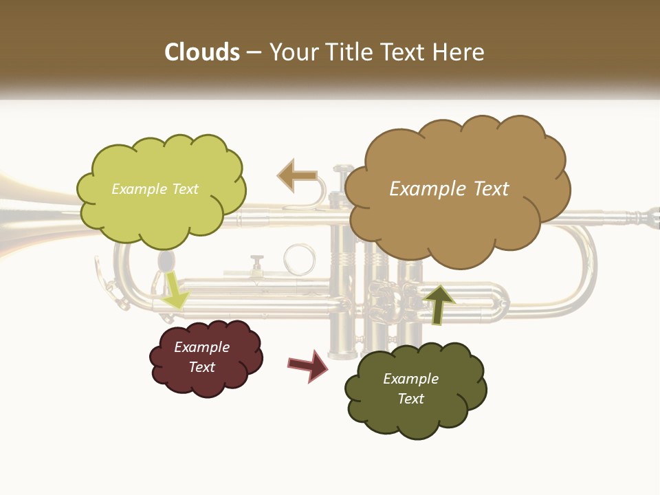 A Brass Trumpet With A White Background PowerPoint Template