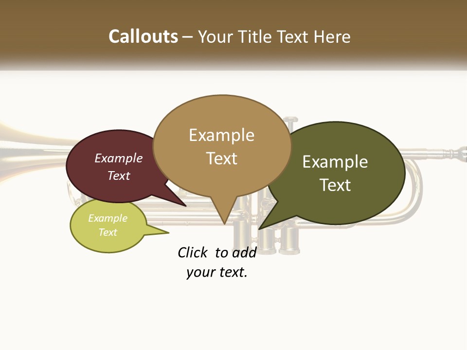 A Brass Trumpet With A White Background PowerPoint Template