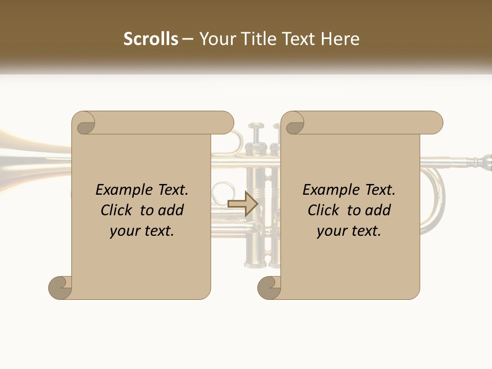 A Brass Trumpet With A White Background PowerPoint Template