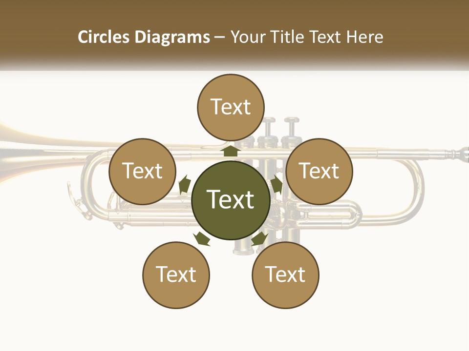 A Brass Trumpet With A White Background PowerPoint Template