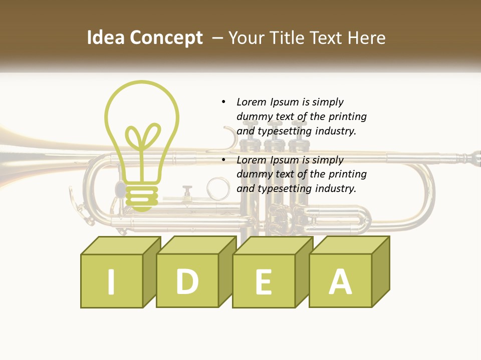 A Brass Trumpet With A White Background PowerPoint Template