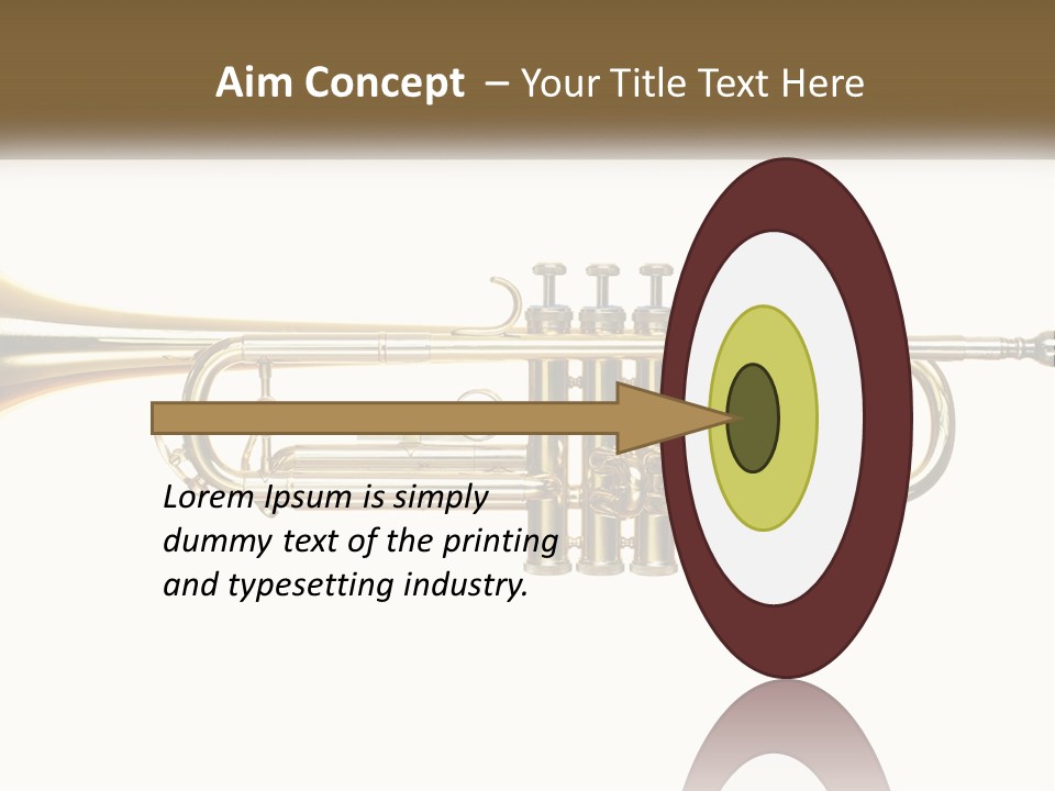 A Brass Trumpet With A White Background PowerPoint Template