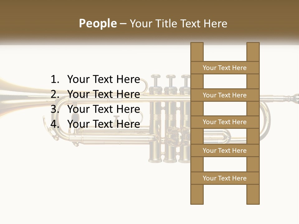 A Brass Trumpet With A White Background PowerPoint Template