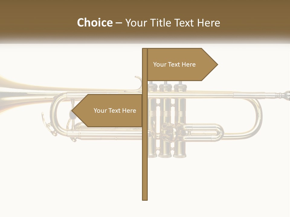 A Brass Trumpet With A White Background PowerPoint Template