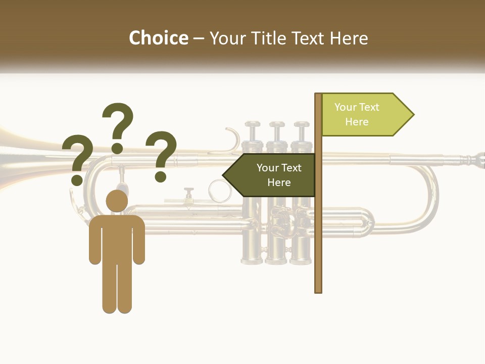 A Brass Trumpet With A White Background PowerPoint Template