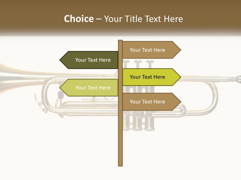 A Brass Trumpet With A White Background PowerPoint Template