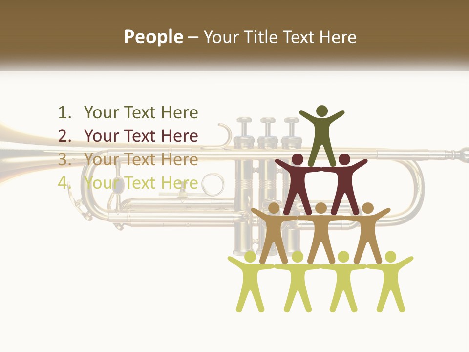 A Brass Trumpet With A White Background PowerPoint Template