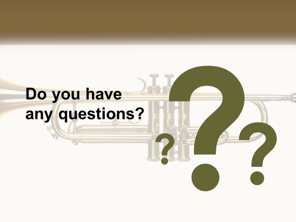 A Brass Trumpet With A White Background PowerPoint Template