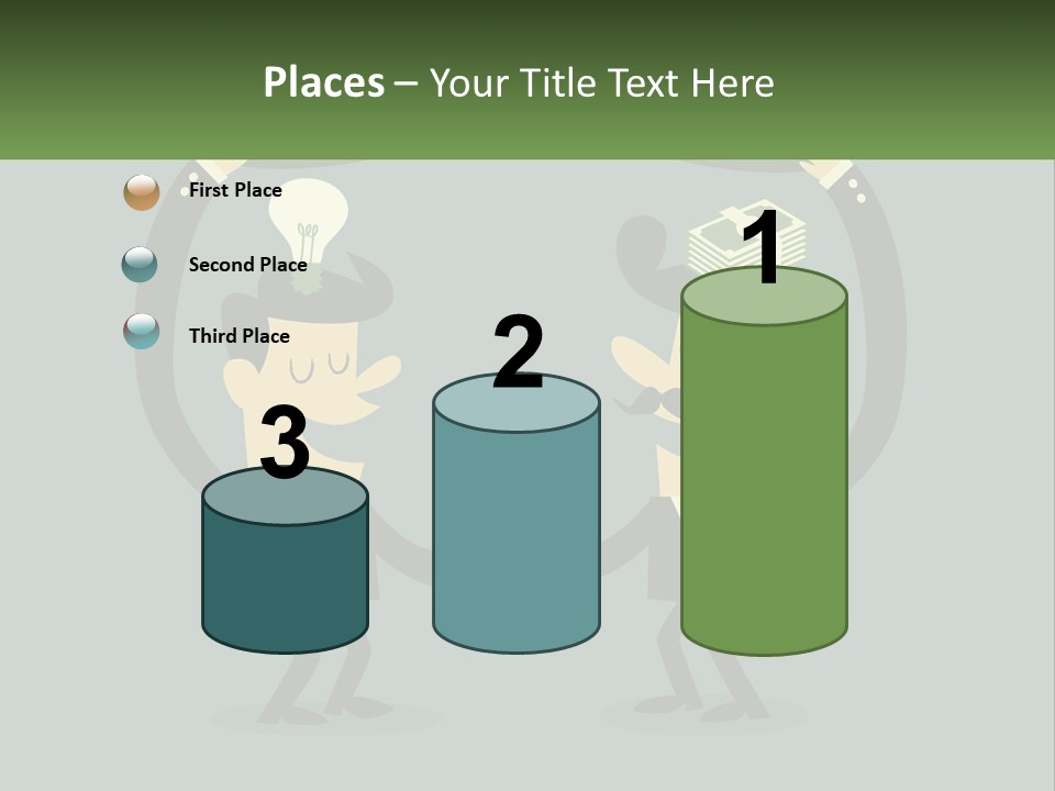 Two Businessmen Shaking Hands With A Light Bulb Above Them PowerPoint Template