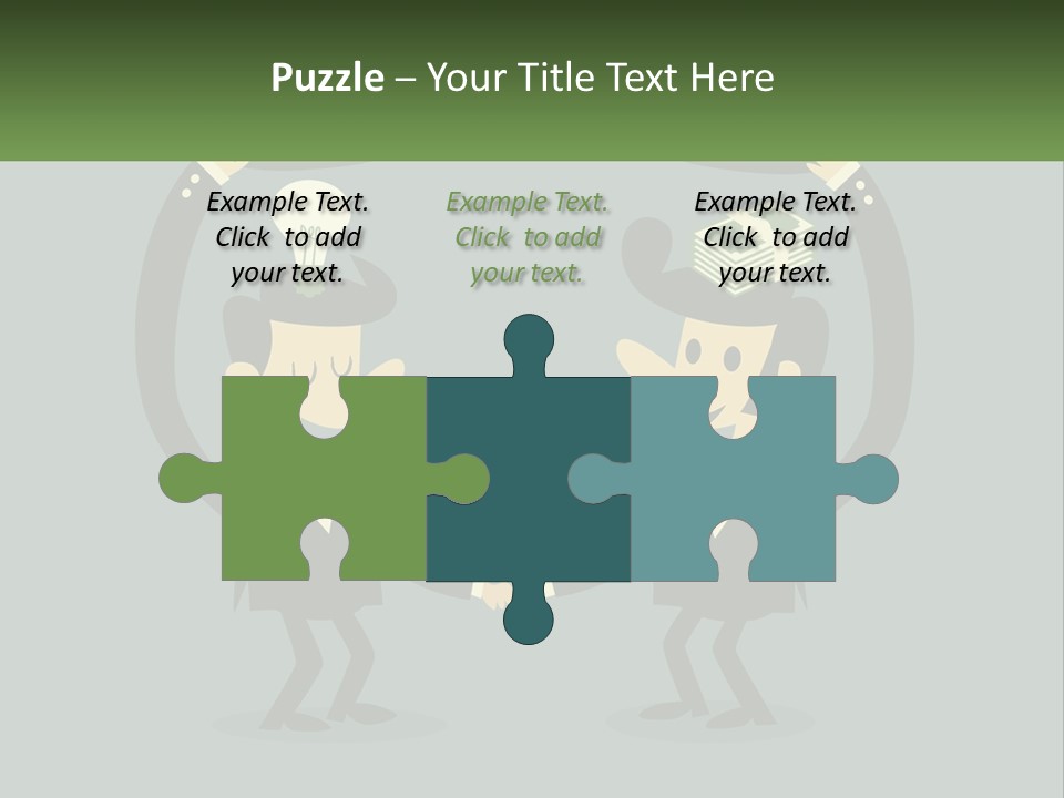 Two Businessmen Shaking Hands With A Light Bulb Above Them PowerPoint Template