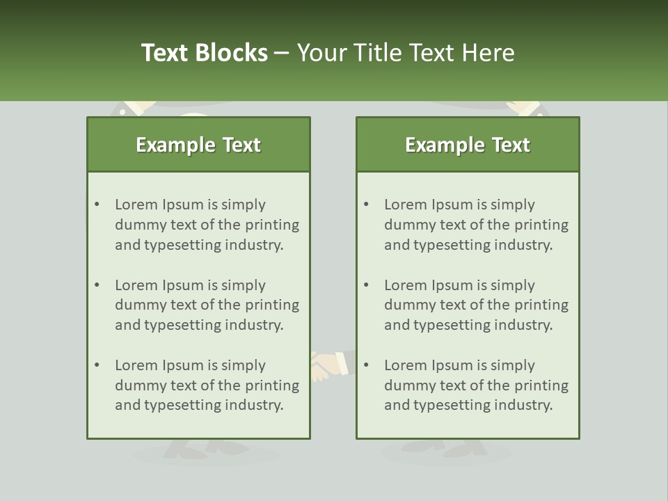 Two Businessmen Shaking Hands With A Light Bulb Above Them PowerPoint Template