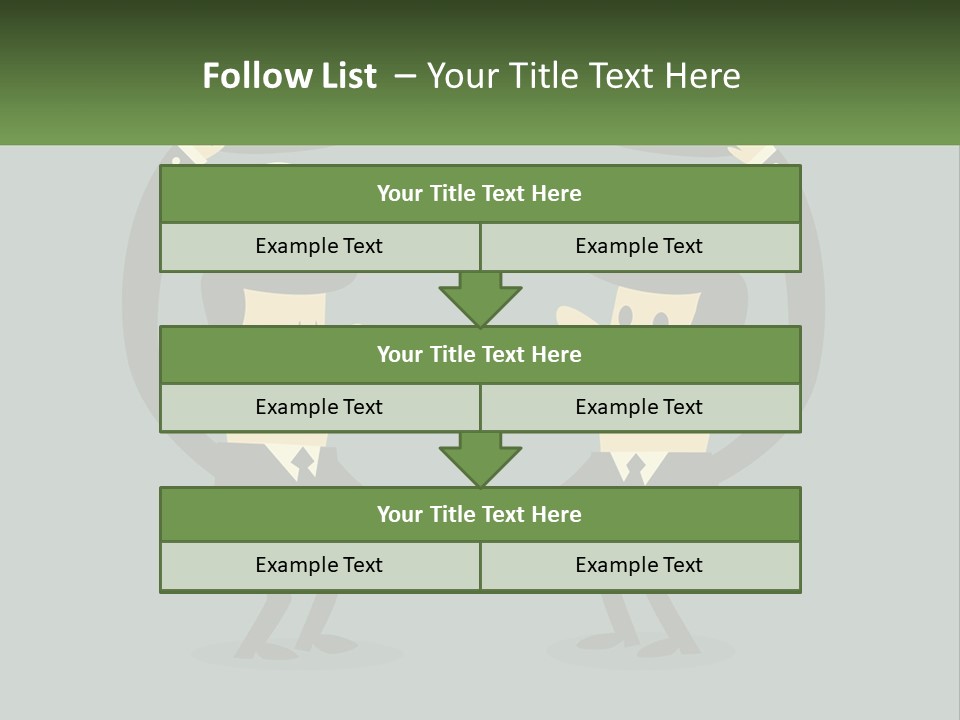 Two Businessmen Shaking Hands With A Light Bulb Above Them PowerPoint Template