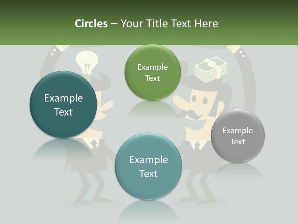 Two Businessmen Shaking Hands With A Light Bulb Above Them PowerPoint Template