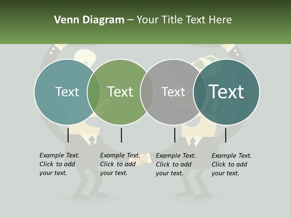 Two Businessmen Shaking Hands With A Light Bulb Above Them PowerPoint Template
