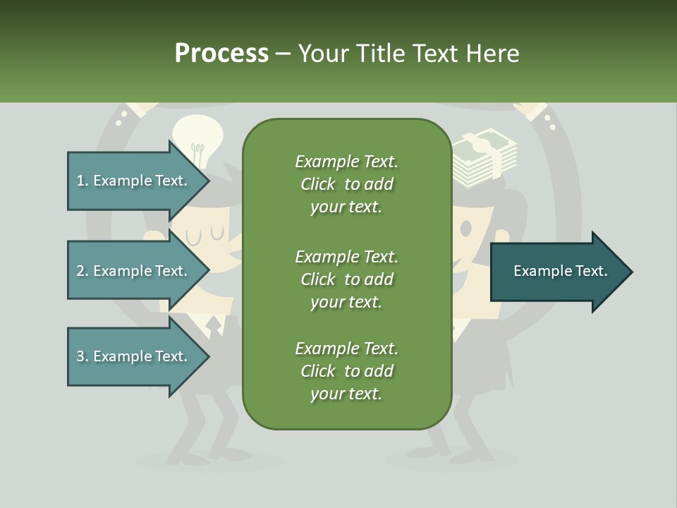 Two Businessmen Shaking Hands With A Light Bulb Above Them PowerPoint Template
