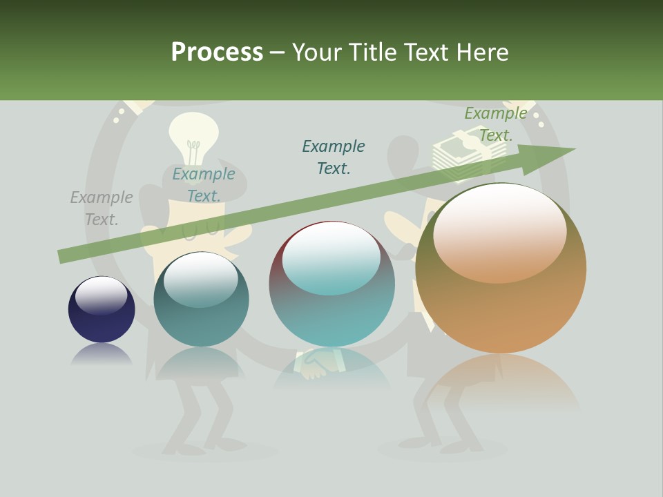 Two Businessmen Shaking Hands With A Light Bulb Above Them PowerPoint Template