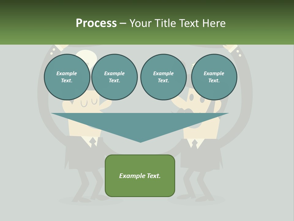 Two Businessmen Shaking Hands With A Light Bulb Above Them PowerPoint Template