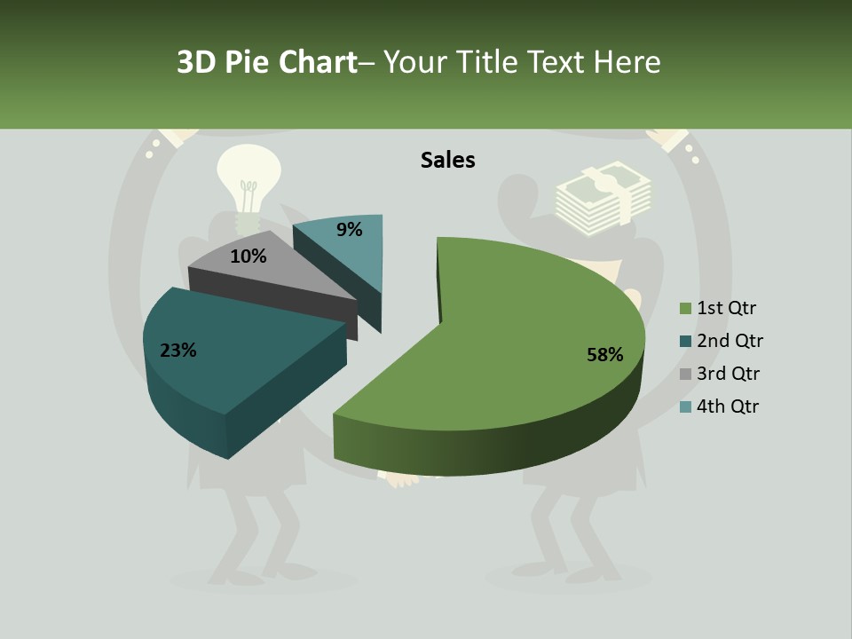 Two Businessmen Shaking Hands With A Light Bulb Above Them PowerPoint Template