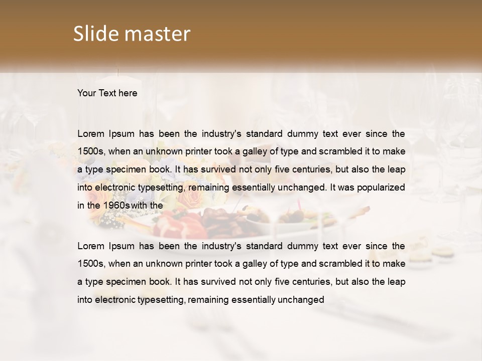 A White Table Topped With A Plate Of Food And Wine Glasses PowerPoint Template