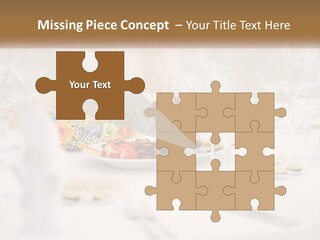 A White Table Topped With A Plate Of Food And Wine Glasses PowerPoint Template