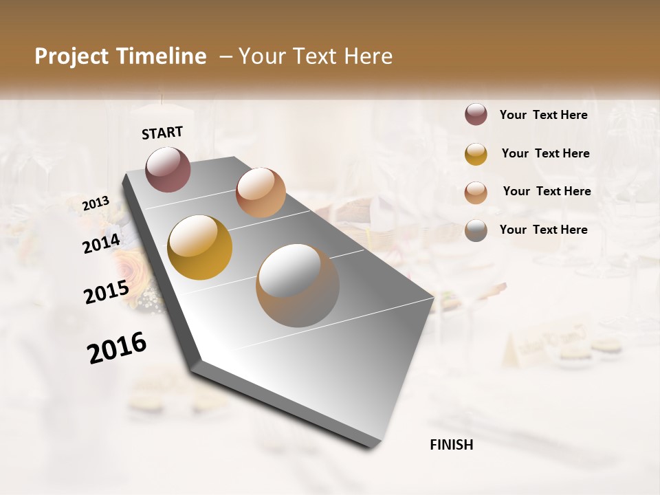 A White Table Topped With A Plate Of Food And Wine Glasses PowerPoint Template
