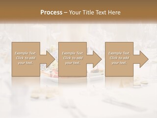 A White Table Topped With A Plate Of Food And Wine Glasses PowerPoint Template