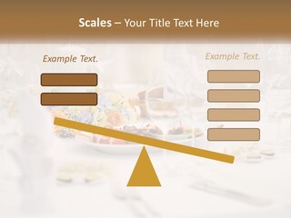 A White Table Topped With A Plate Of Food And Wine Glasses PowerPoint Template